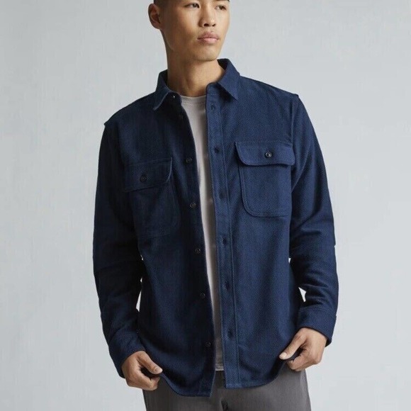 Everlane Other - Everlane Mens The Heavyweight Overshirt Uniform Button Down Navy Blue Medium NWT